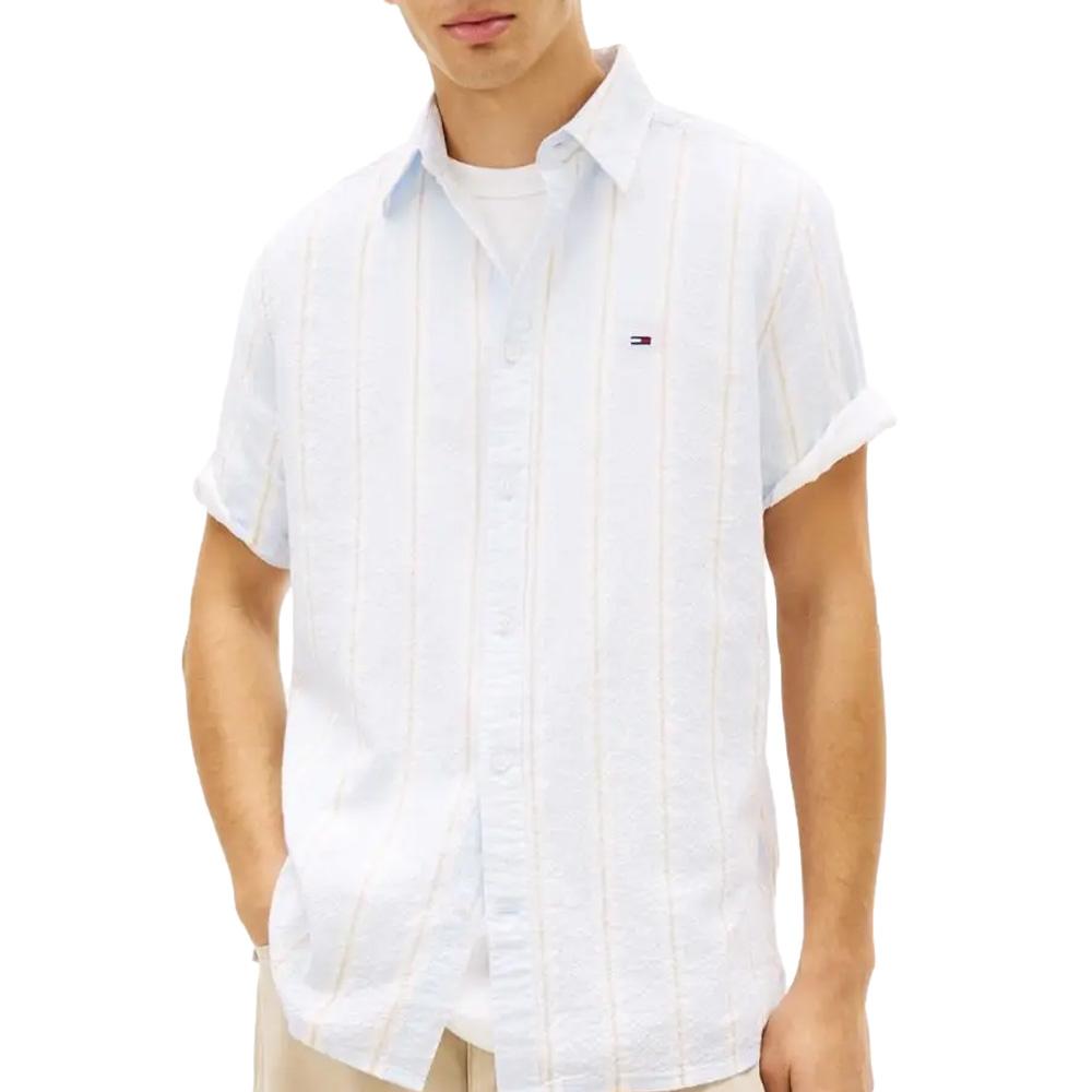 Chemise Bleu Clair/Beige Homme Tommy Hilfiger Tjm Reg pas cher
