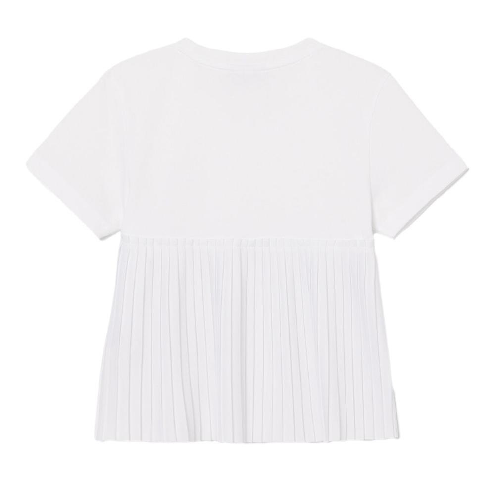 T-Shirt Blanc Fille Lacoste TJ8445 vue 2