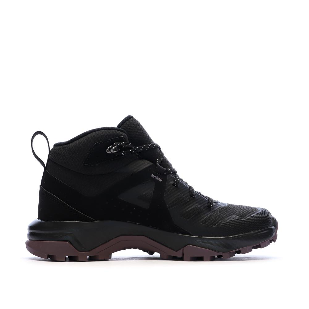 Schwarze Damen-Wanderschuhe Salomon Exeo Mid Ansicht 2