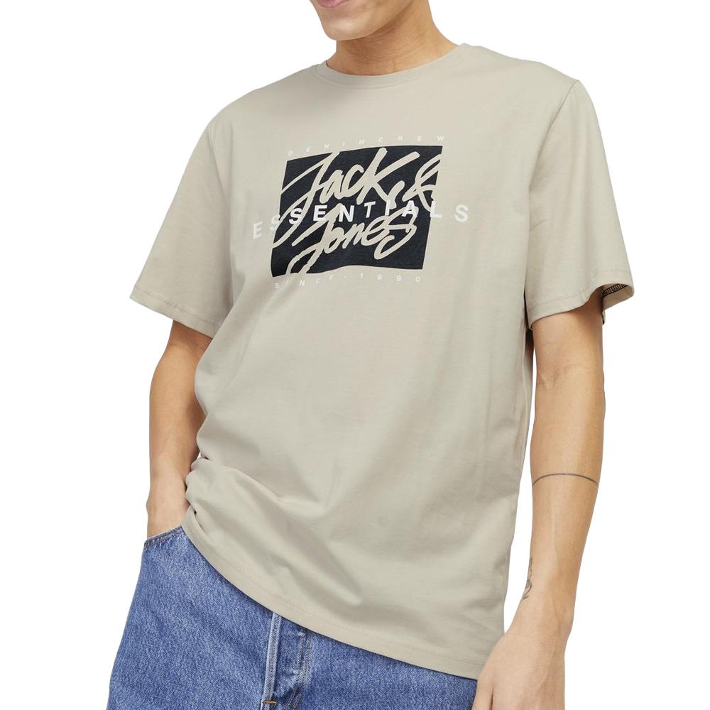 T-Shirt Beige Homme Jack & Jones Colon pas cher