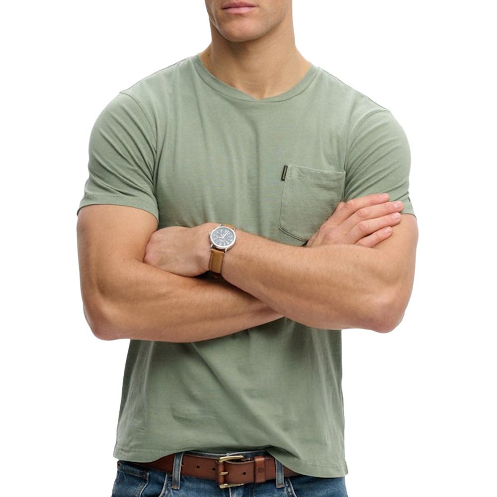 Camiseta verde para hombre Superdry Classic Essential barato