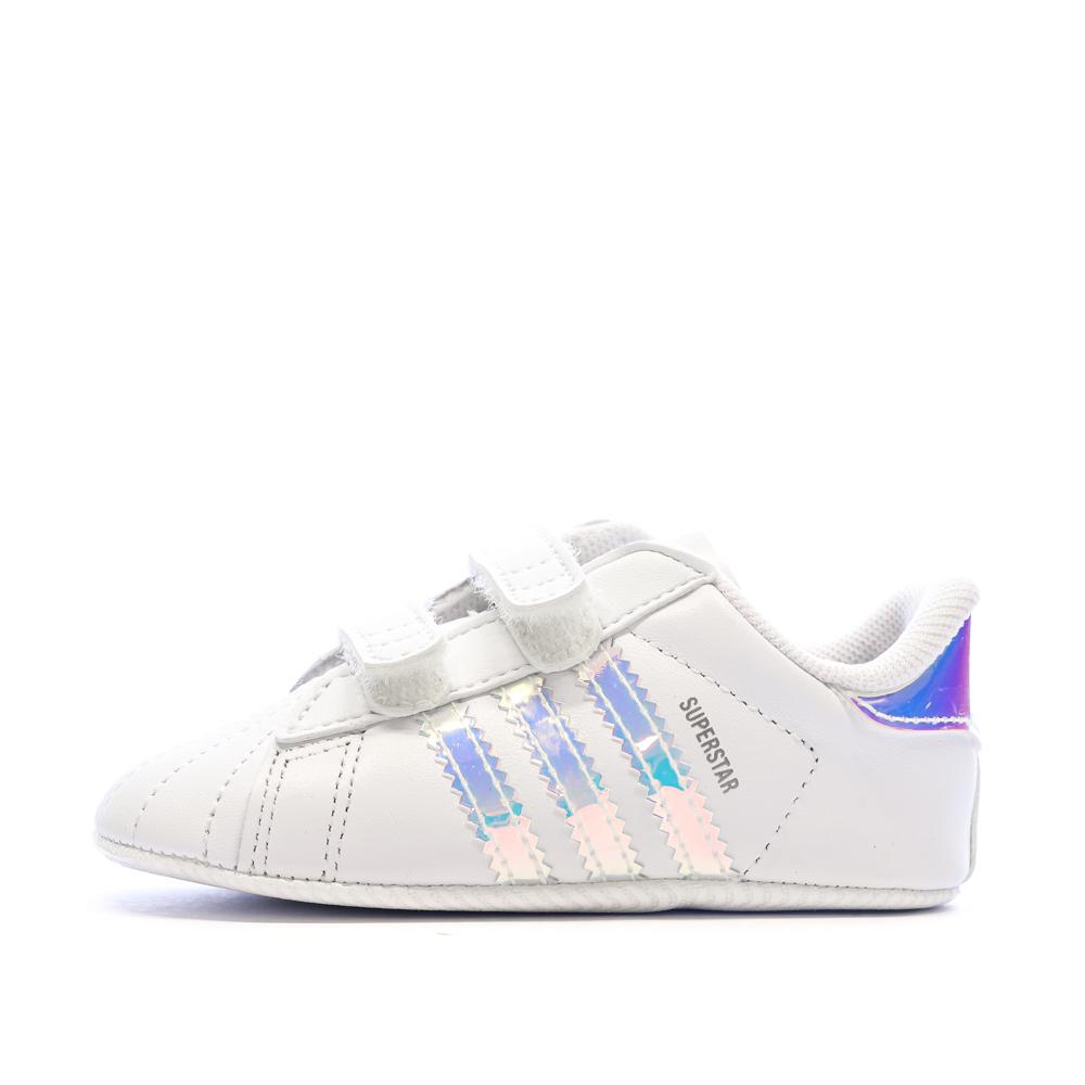 Baskets Blanches Fille Adidas Crib pas cher