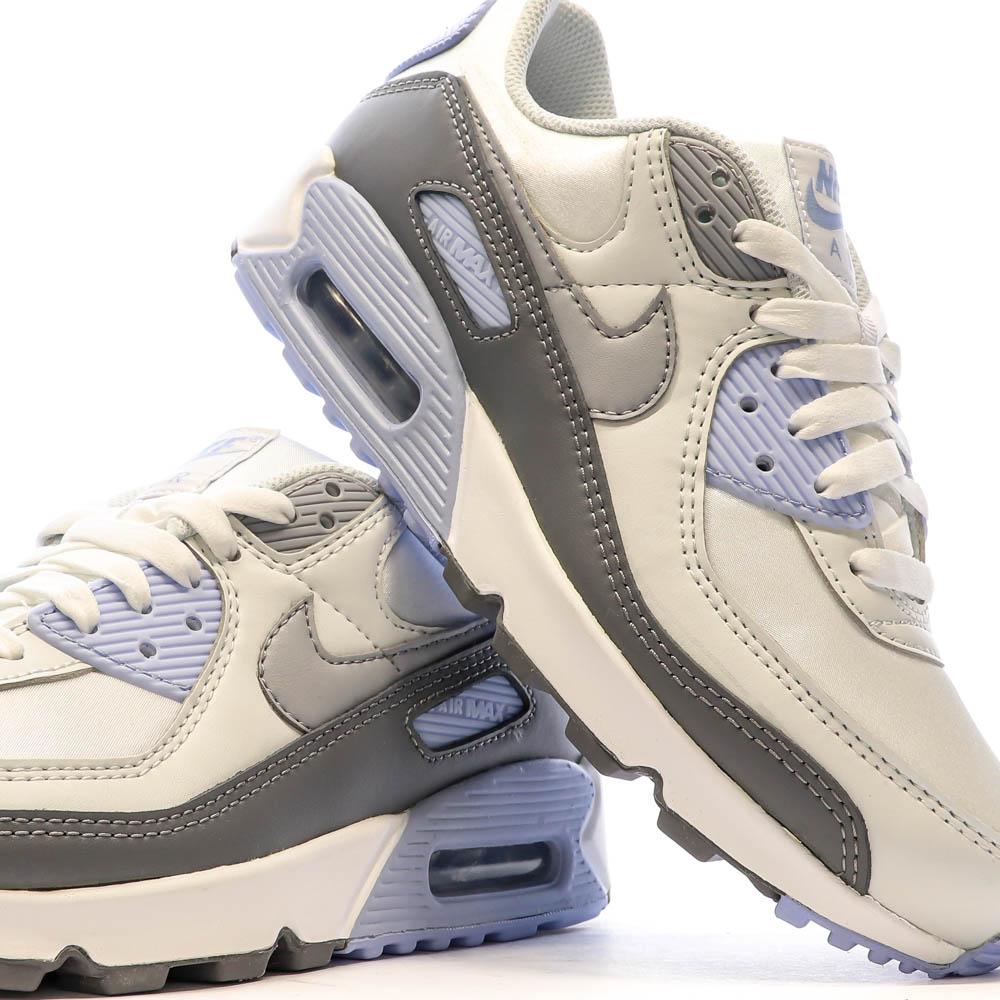 Baskets Blanche/Bleu Femme Nike Air Max 90 vue 7