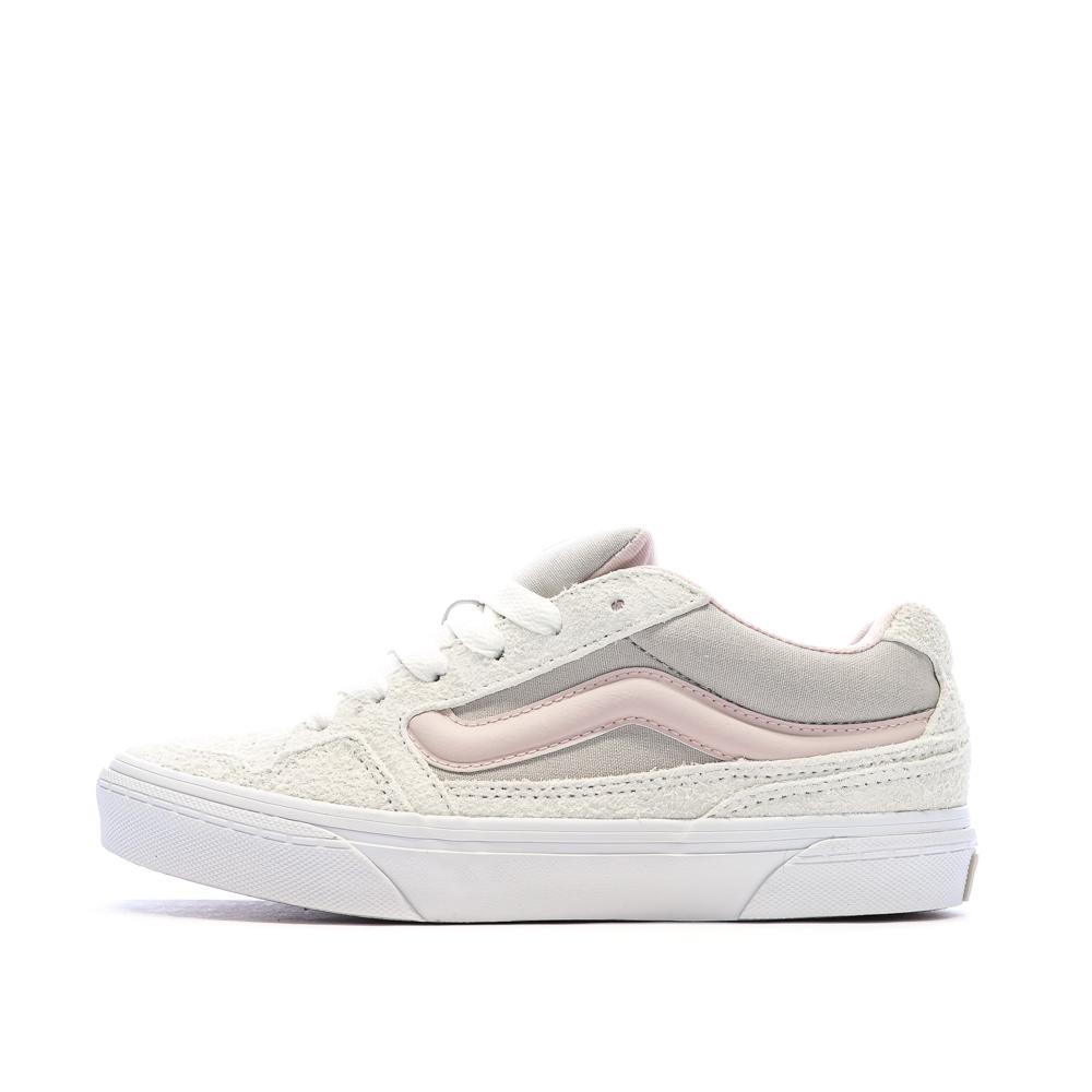 Baskets Blanches/Rose Pale/Grises Femme Vans Caldrone pas cher