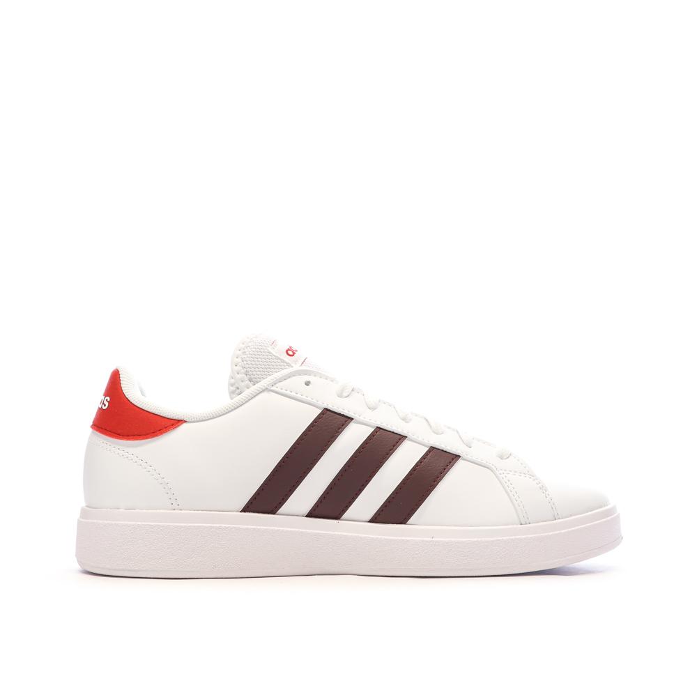 Baskets Blanches/Rouge Homme Adidas Grand Court Base 2.0 vue 2