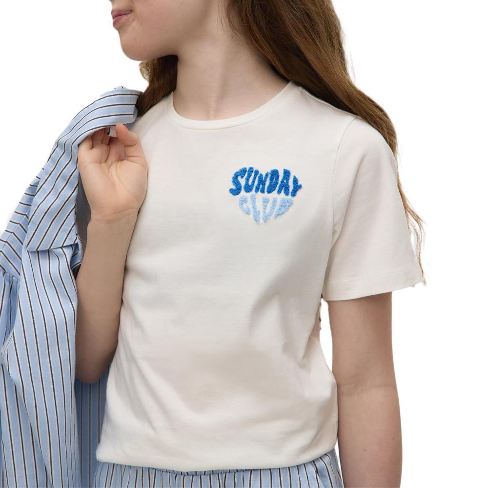 T-Shirt Blanc Fille Vero Moda Frey pas cher