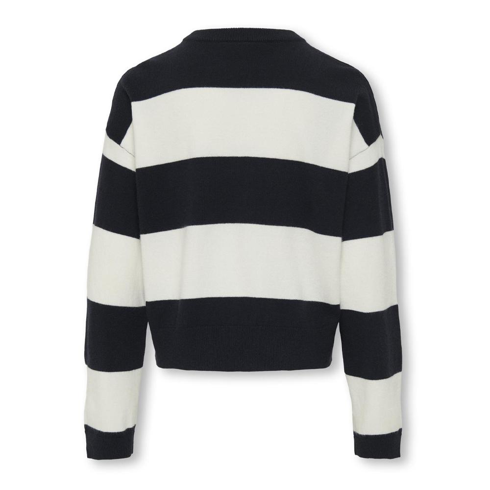 Pull à Rayures Noir/Blanc Fille Kids ONLY Kogtala Stripe vue 2