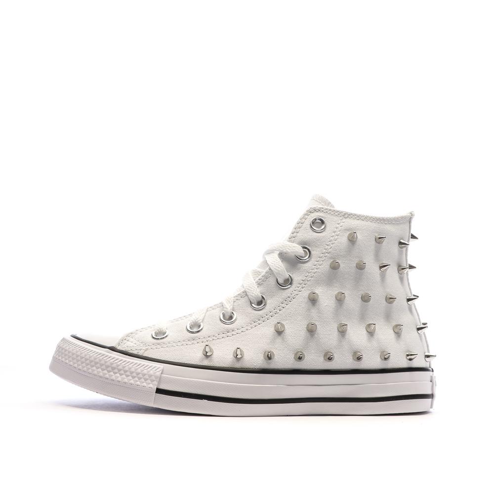Baskets Blanches Femme Converse Chuck Taylor All Star Studded vue 2