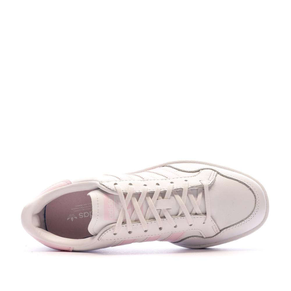 Baskets Blanche/Rose Femme Adidas Team Court vue 4