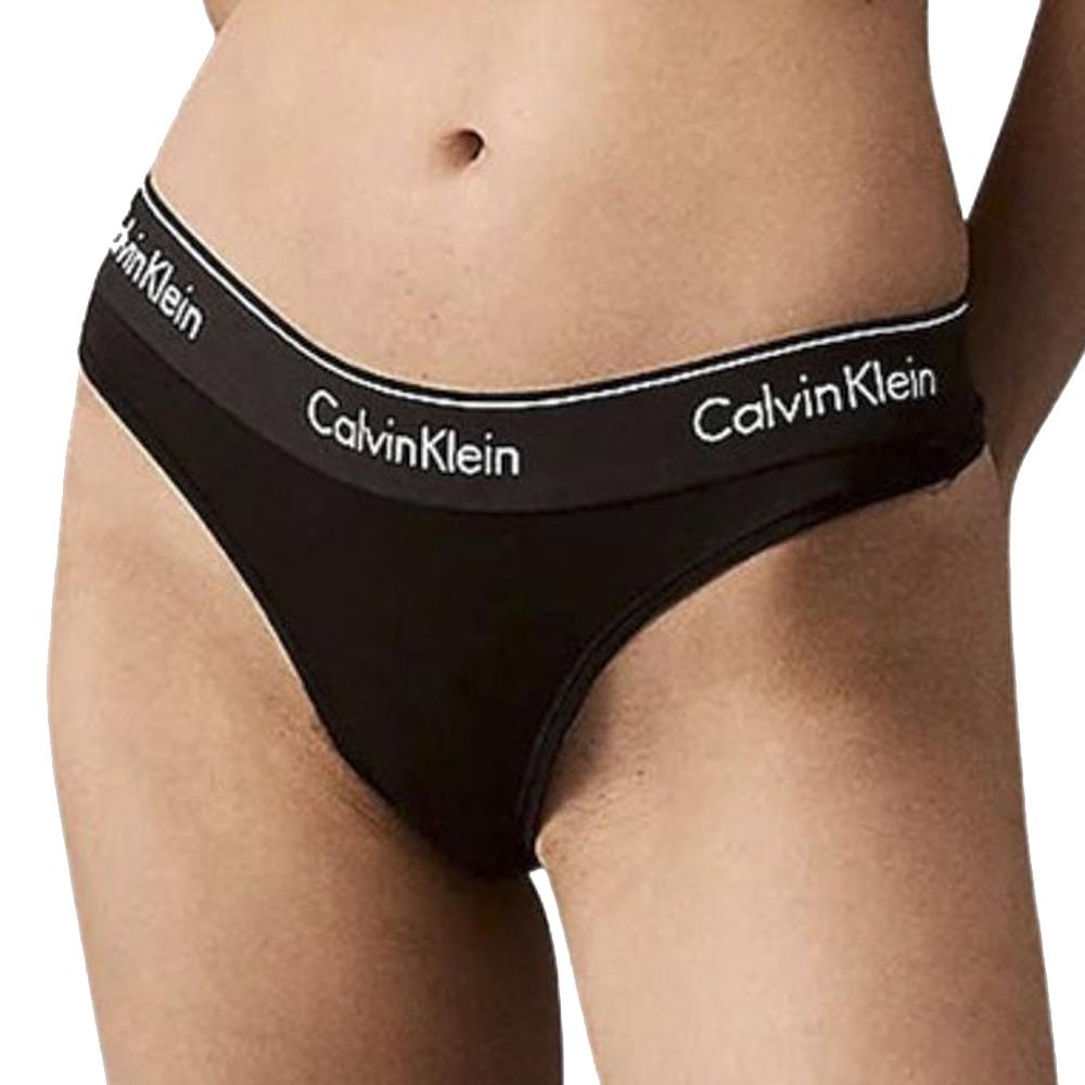 String Noir/Blanc Femme Calvin Klein Jeans ThongGS pas cher