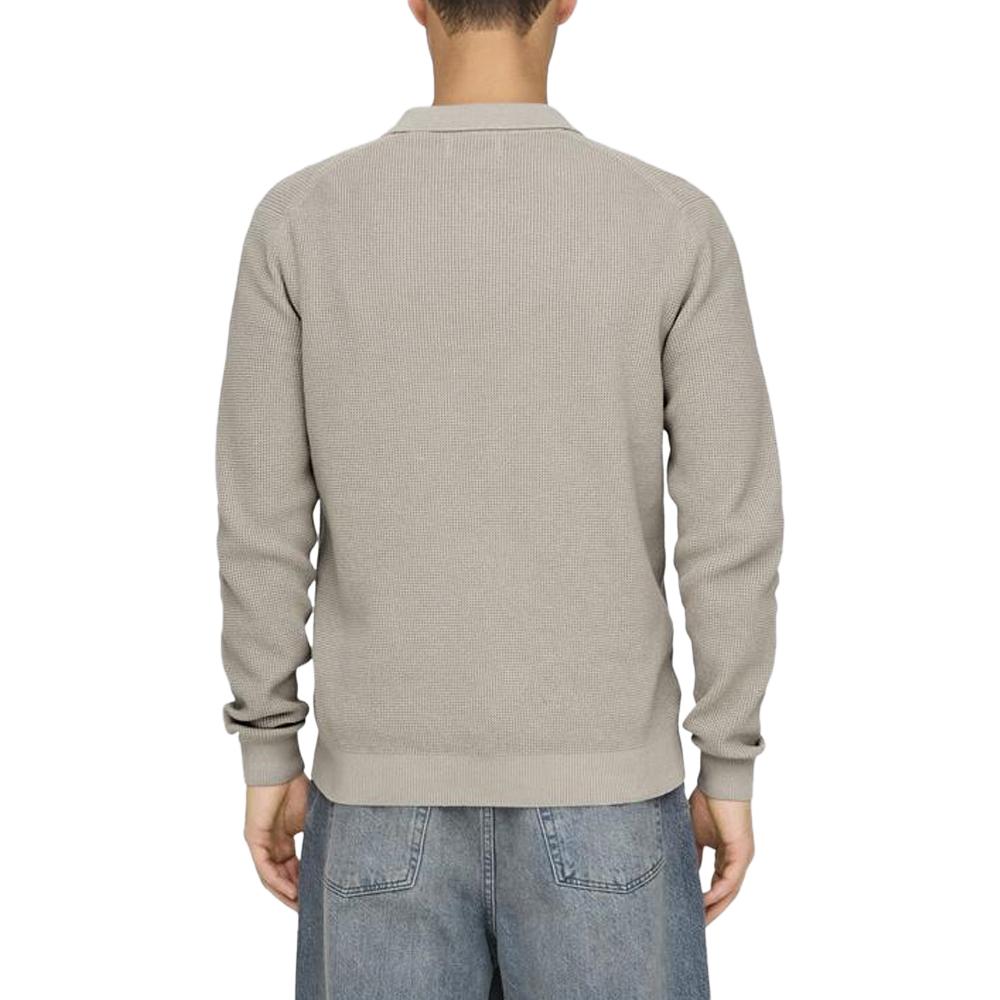 Pull 1/4 Zip Beige Homme Only & Sons Matteo vue 2
