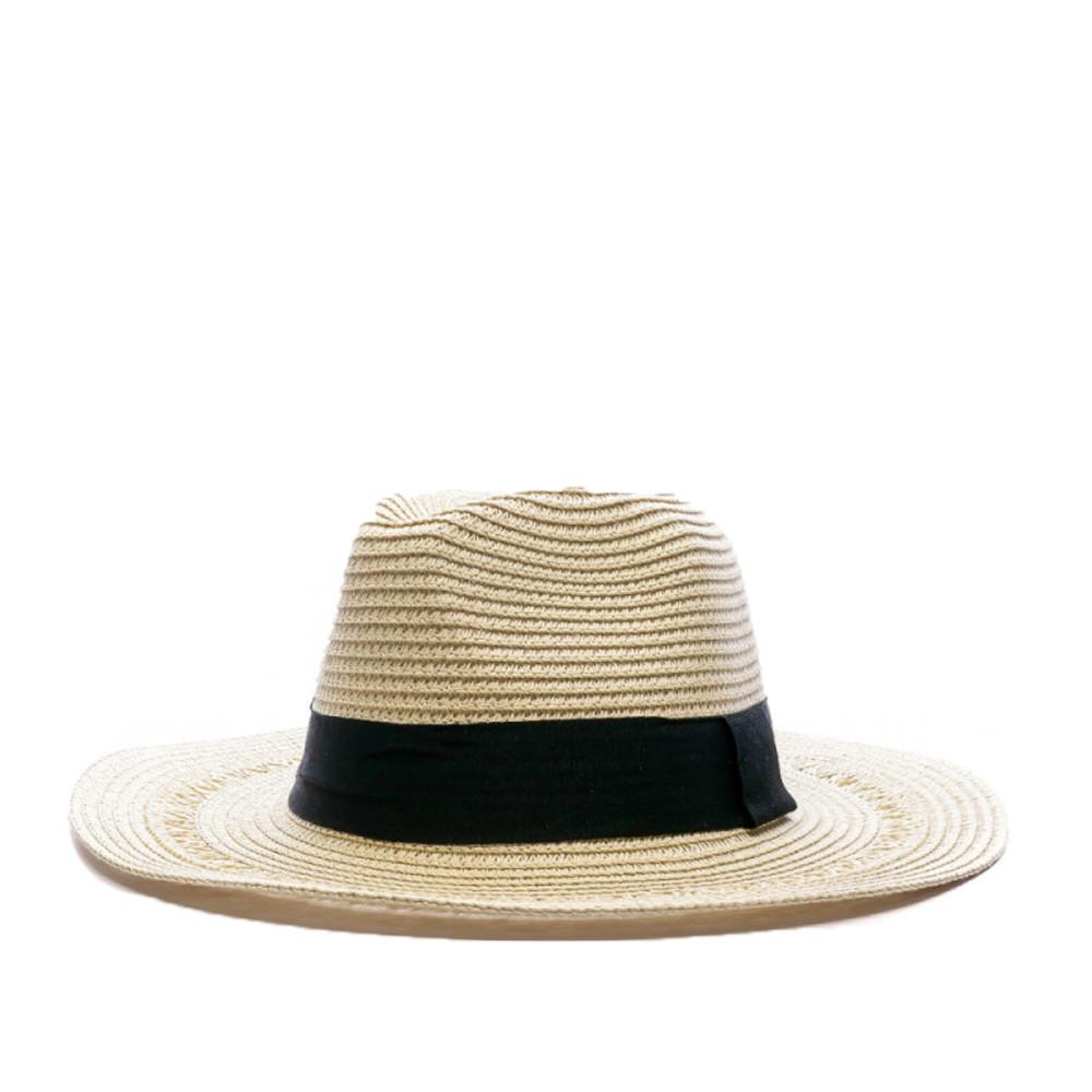 Chapeau Beige/Noir Femme Emeraude Fedora pas cher