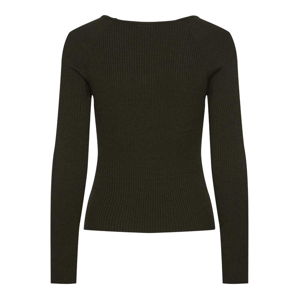 T-Shirt Manches Longues Kaki Femme Pieces Kalu vue 2