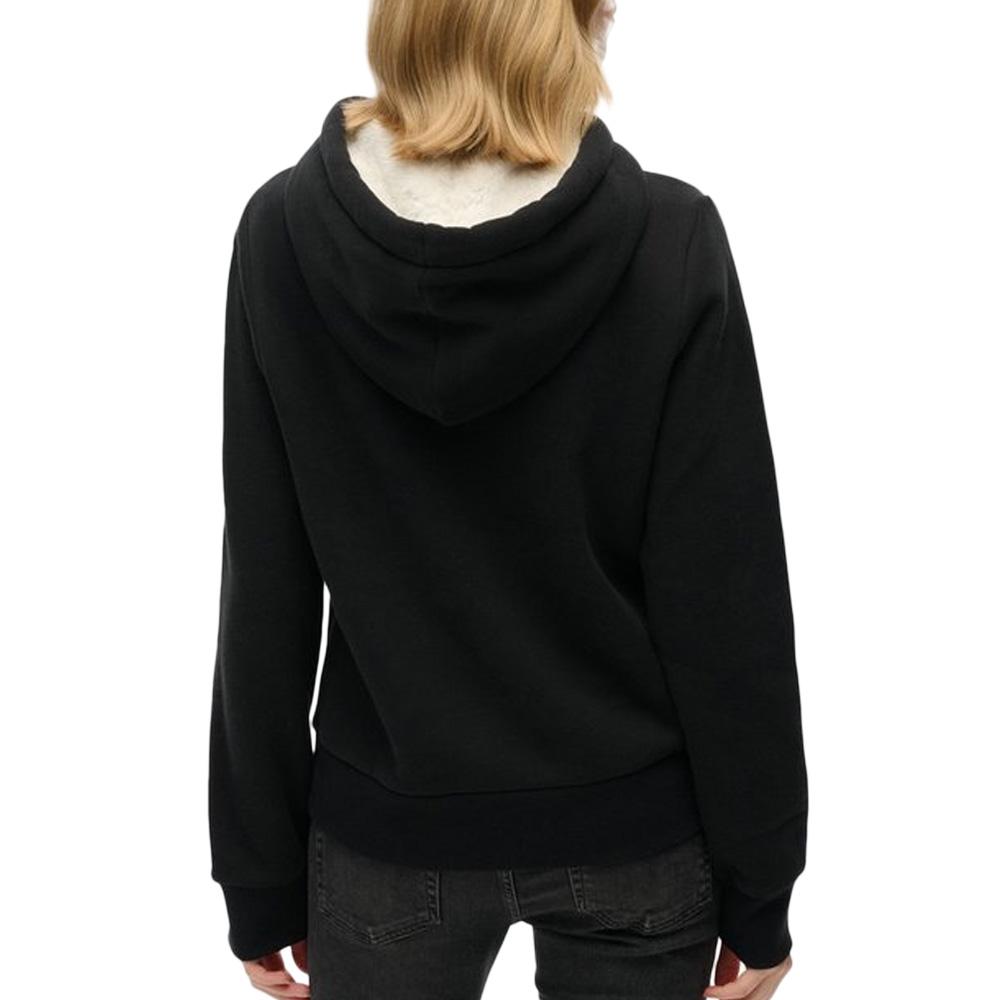 Sweat Noir Femme Superdry Luxe vue 2