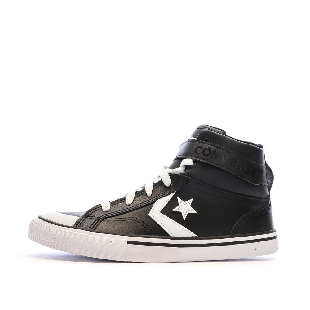 Baskets Noires Garçon Converse Pro Blaze Strap Leather pas cher