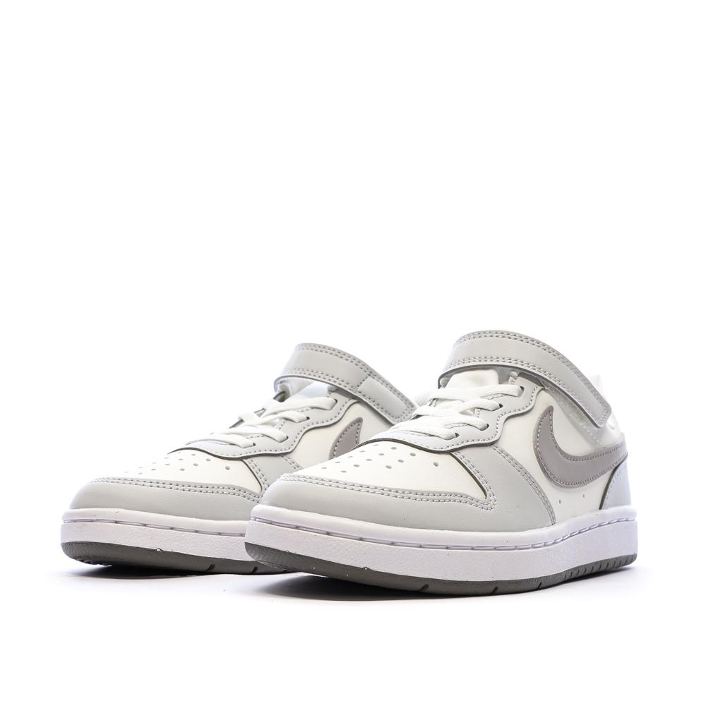 Baskets Blanches/Grises Garçon Nike Court Borough Low vue 6