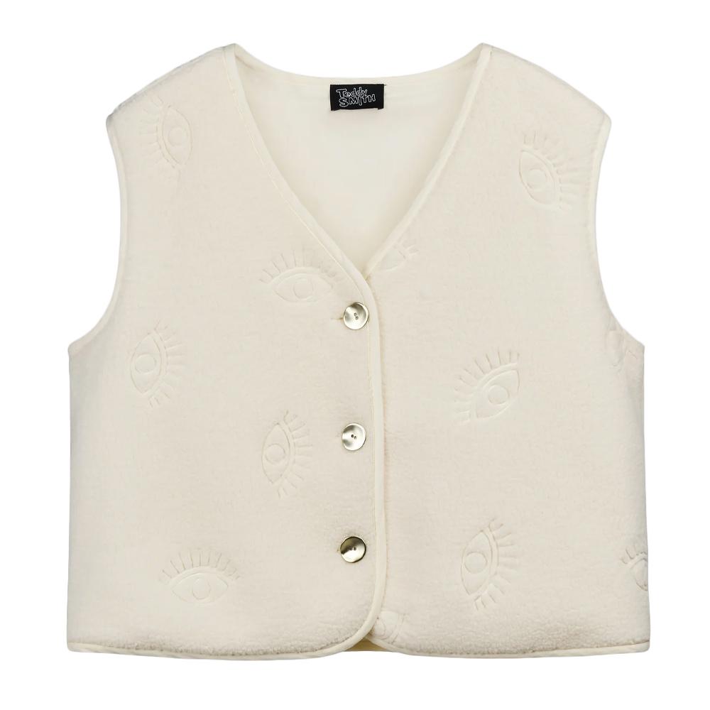 Gilet Blanc Femme Teddy Smith Eyes pas cher