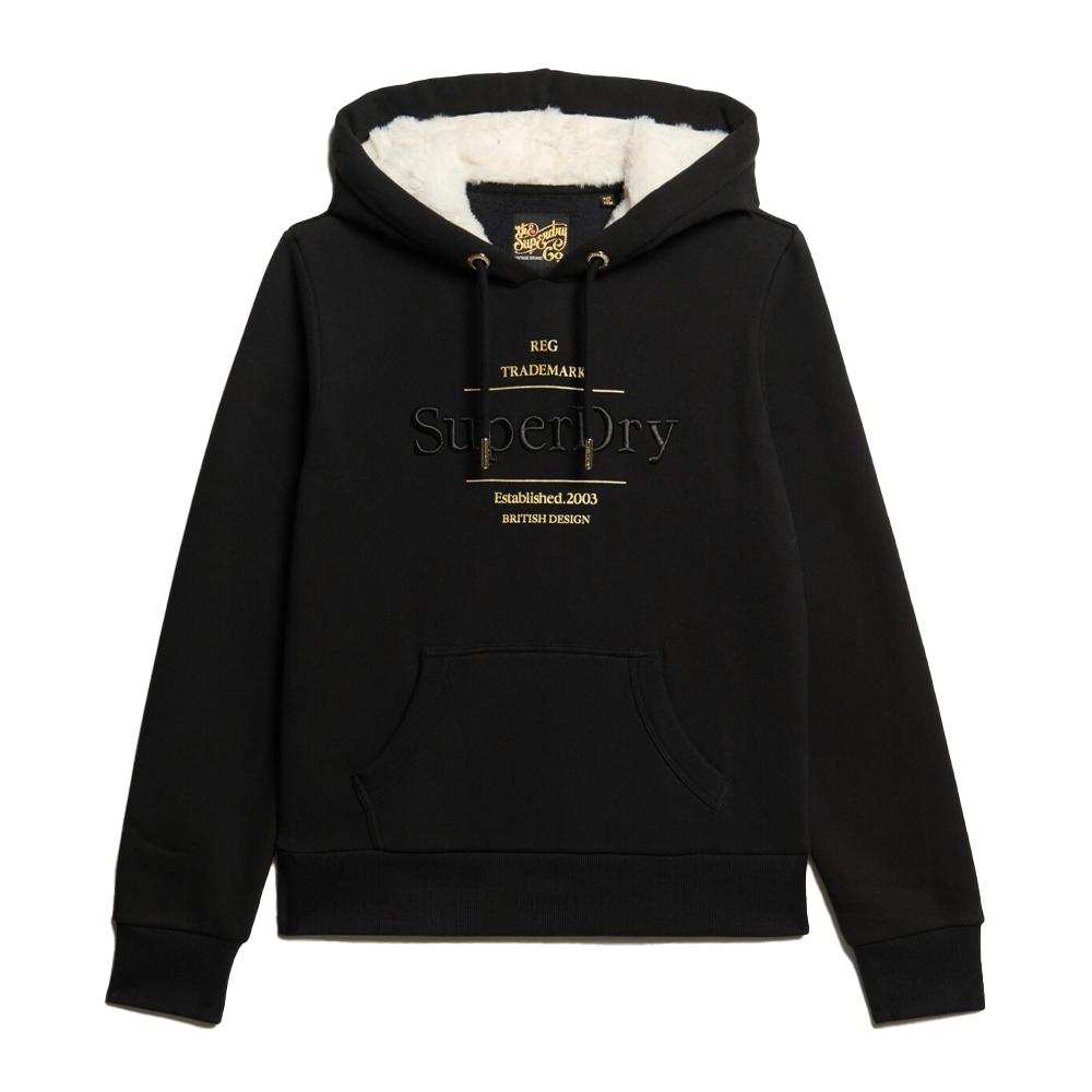 Sweat Noir/Jaune Femme Superdry Luxe pas cher