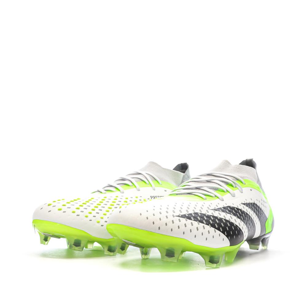 Chaussures de Foot Blanc/Gris/Vert Adidas Predator Accuracy.1 FG vue 6
