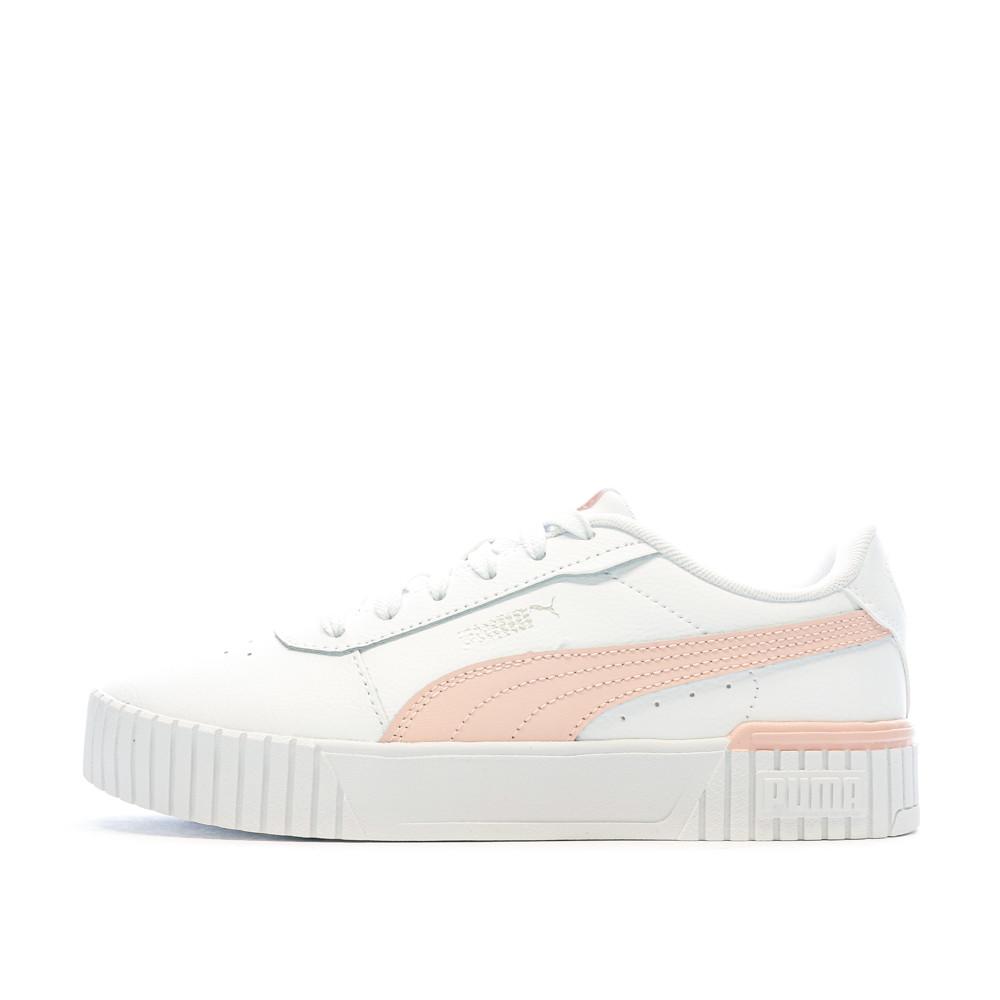 Baskets Blanches/Rose Femme Puma Carina 2.0 pas cher