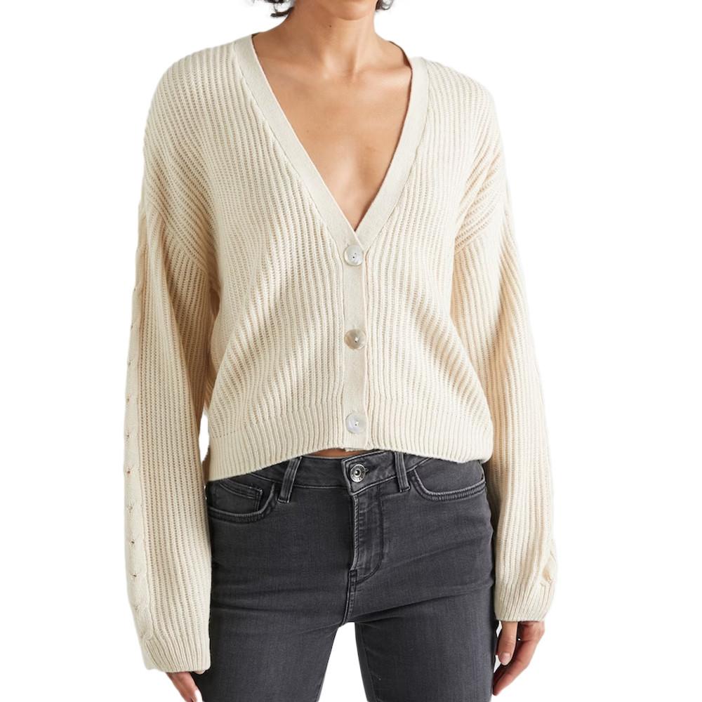 Pull Beige FemmeJDY Cable Cardigan pas cher