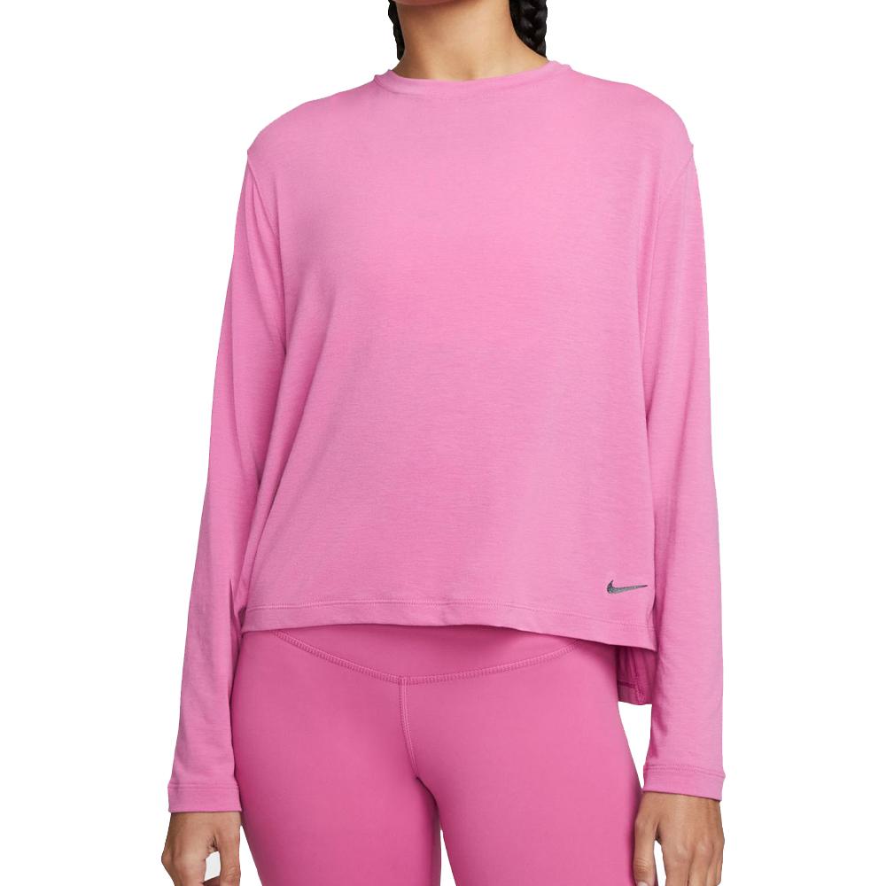 T-shirt Manches Longues Rose Femme Nike Ny pas cher