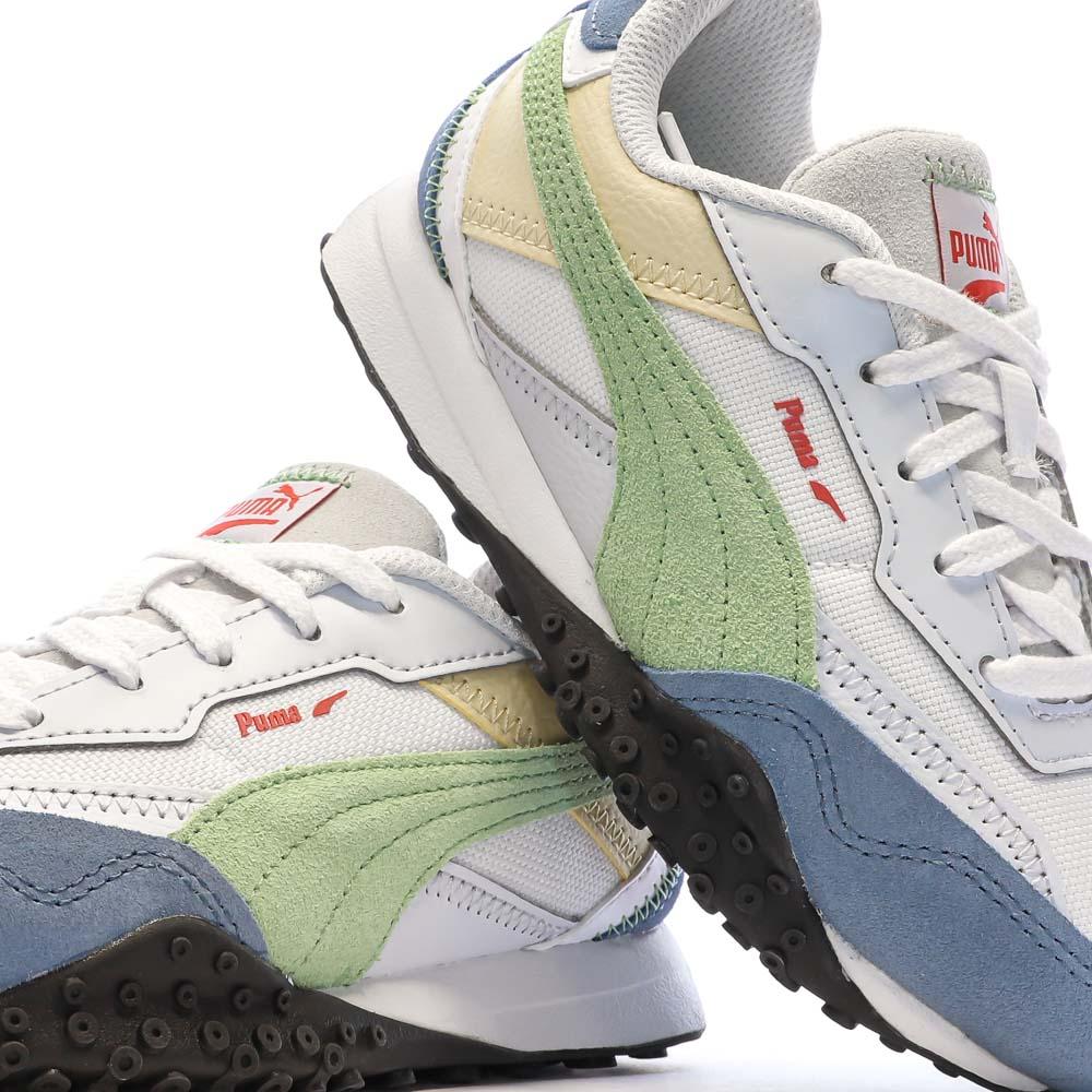 Baskets Beige/Vert/Bleu Fille/Garçon Puma Blktop vue 7