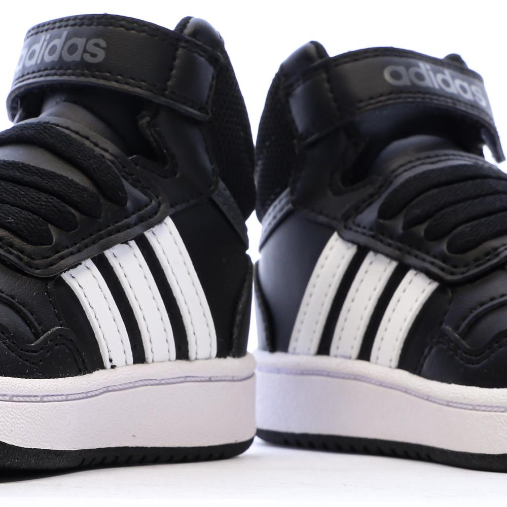 Baskets Noires/Blanches Garçon Adidas Hoops vue 7