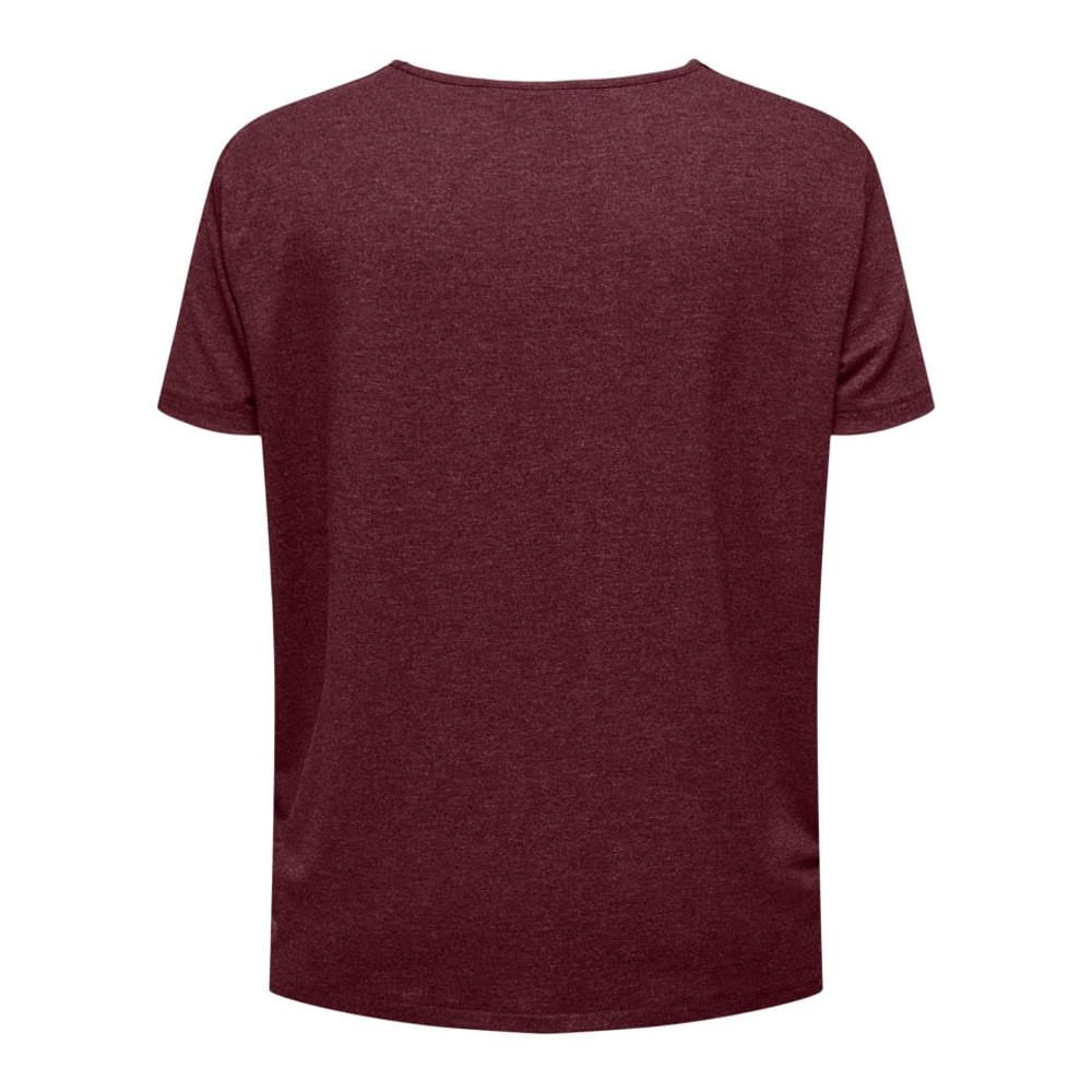 T-shirt Bordeaux Femme Only Carmakoma Tape Top vue 2