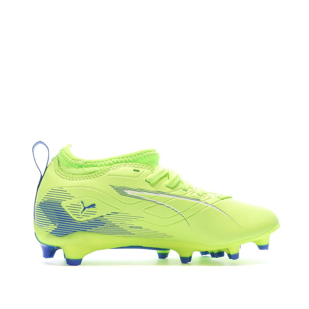 Chaussures de Foot Jaune Fluo Junior Puma Ultra 5 Match FG/AG vue 2