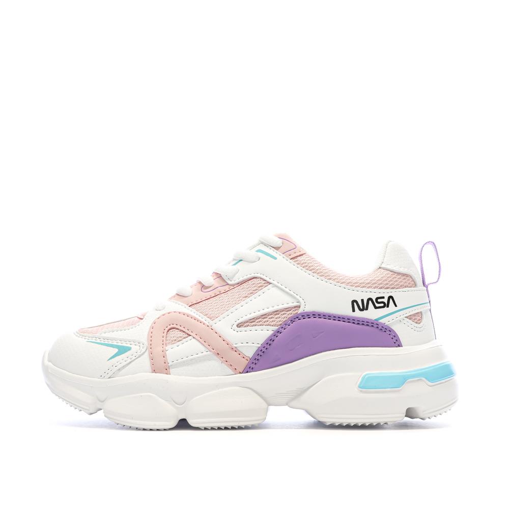 Baskets Blanc/Rose Femme/Fille Nasa Jabalem pas cher