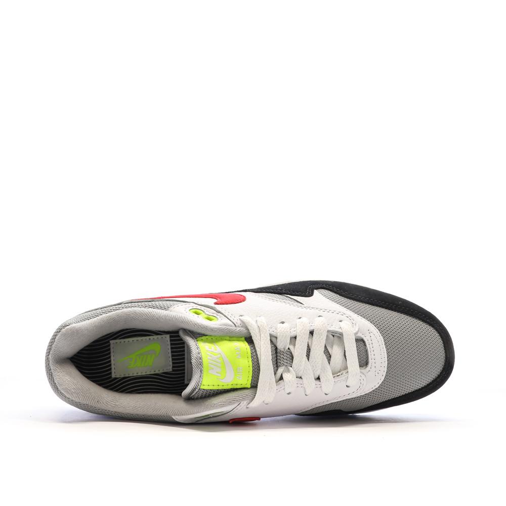 Baskets Blanches/Grises/Noires/Rouges Homme Nike Air Max 1 vue 4