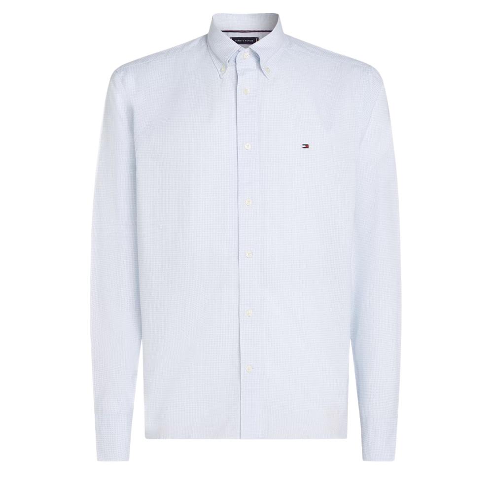 Chemise Blanche/Bleu Clair Homme Tommy Hilfiger Flex pas cher