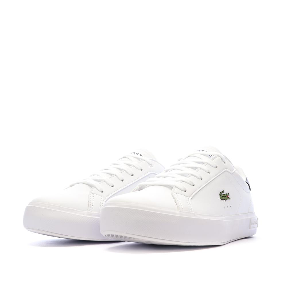 Baskets Blanches/Marine Ado Lacoste Powercourt vue 6