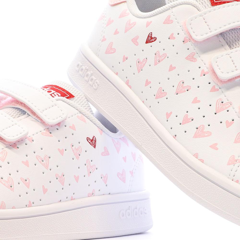 Baskets Blanche/Rose Adidas Advantage Cf C vue 7