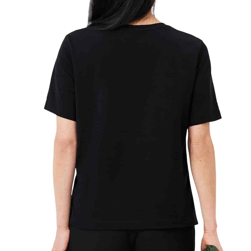 T-Shirt Noir Femme Lacoste Relaxed vue 2