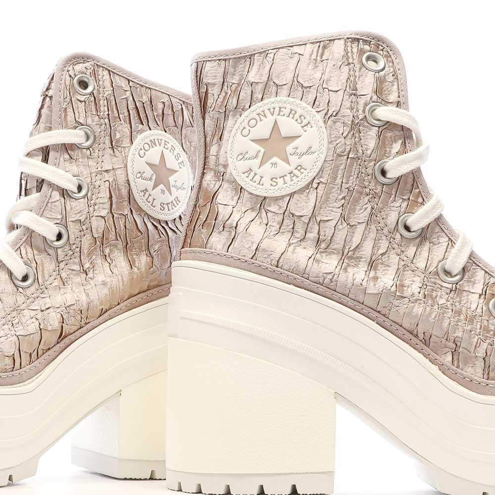 Baskets Roses Femme Converse Chuck 70 Luxe Heel vue 7