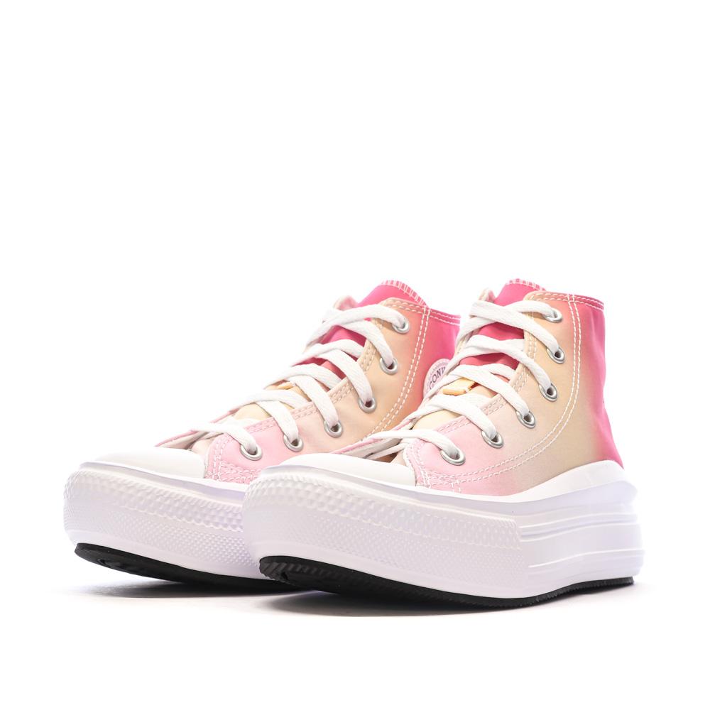 Baskets Roses Fille Converse All Star Move Platform vue 6