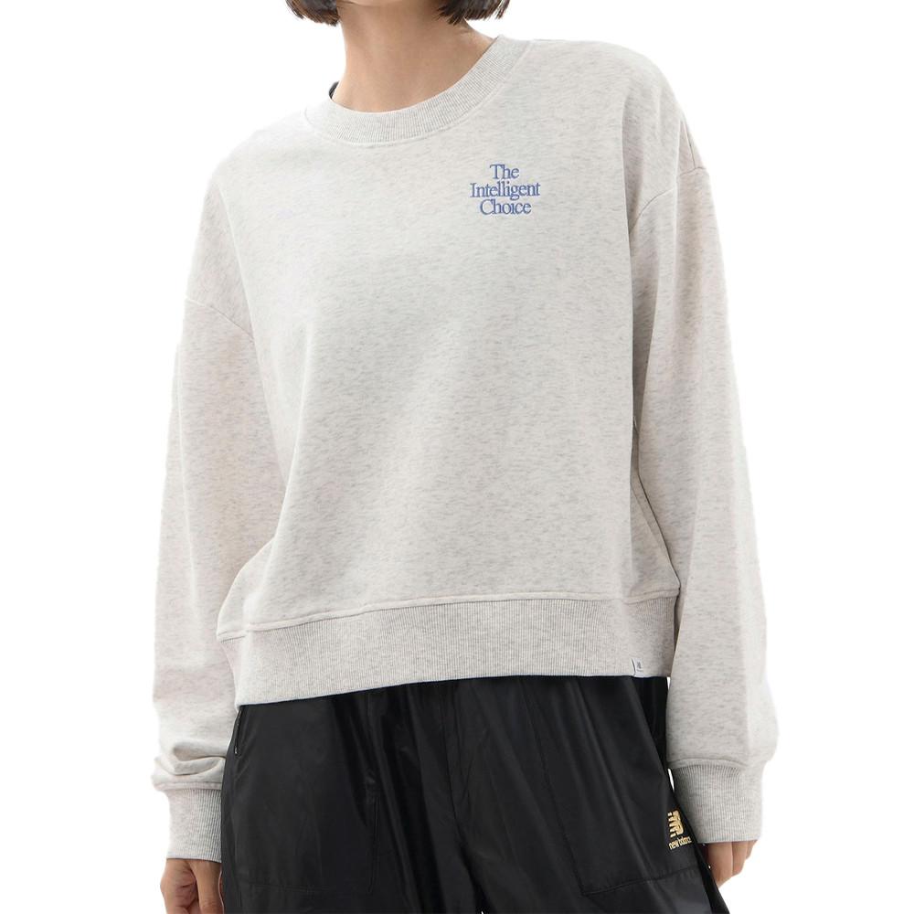 Sweat Gris clair Femme New Balance Athletics Intelligent pas cher