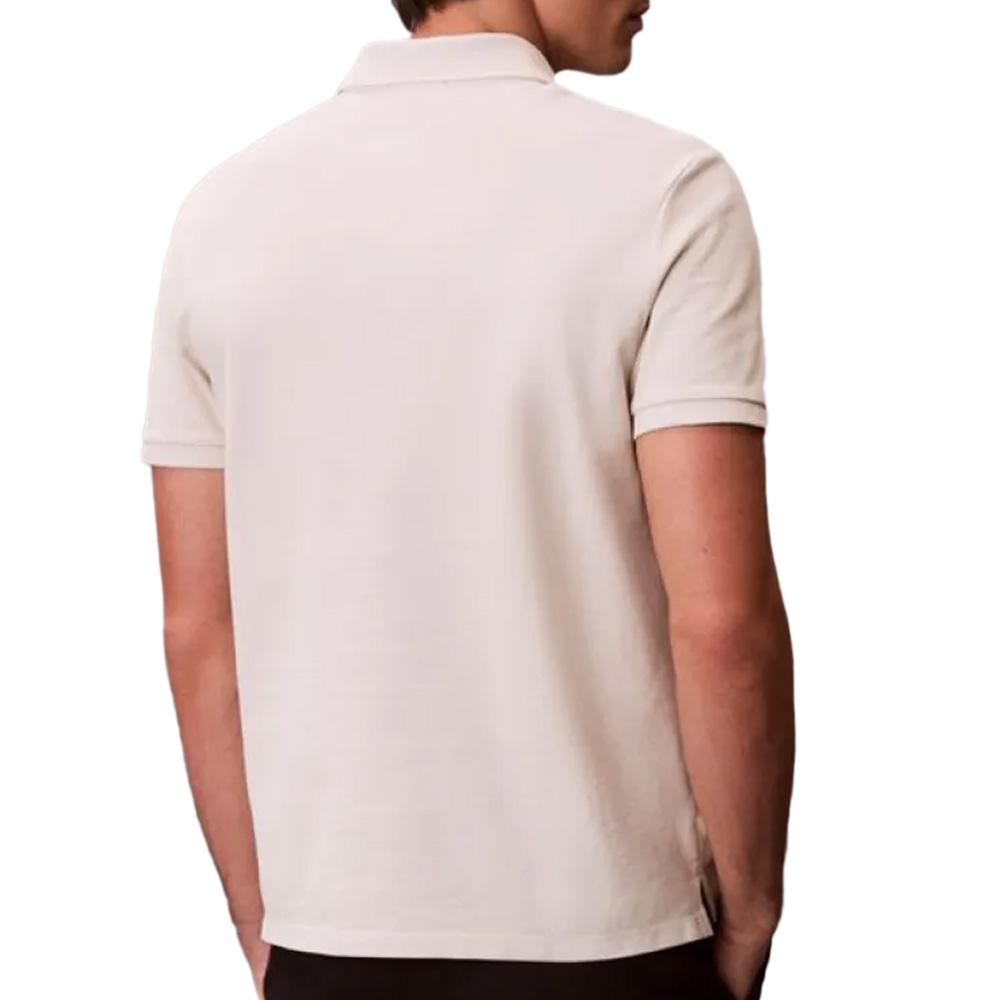 Polo Beige Homme Calvin Klein Jeans Ss Monogram Pique vue 2