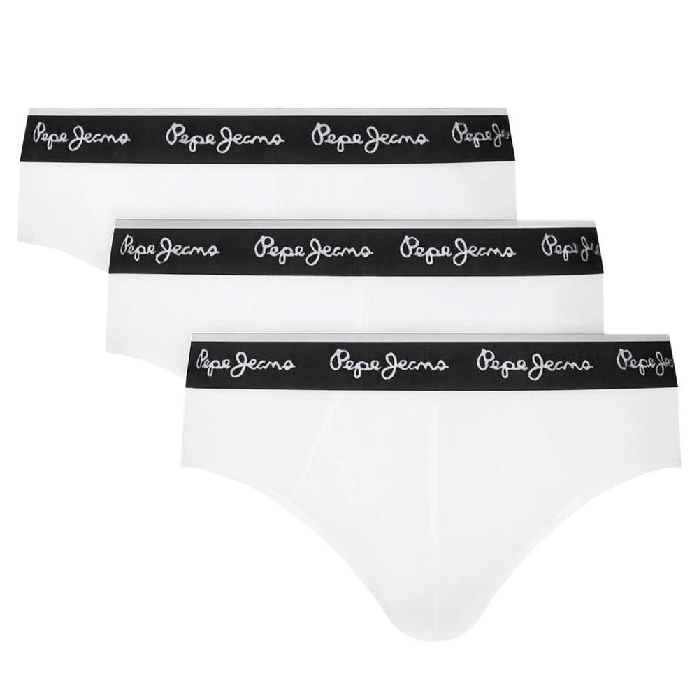 x3 White/Black Men's Pepe Jeans Briefs PMU affordable