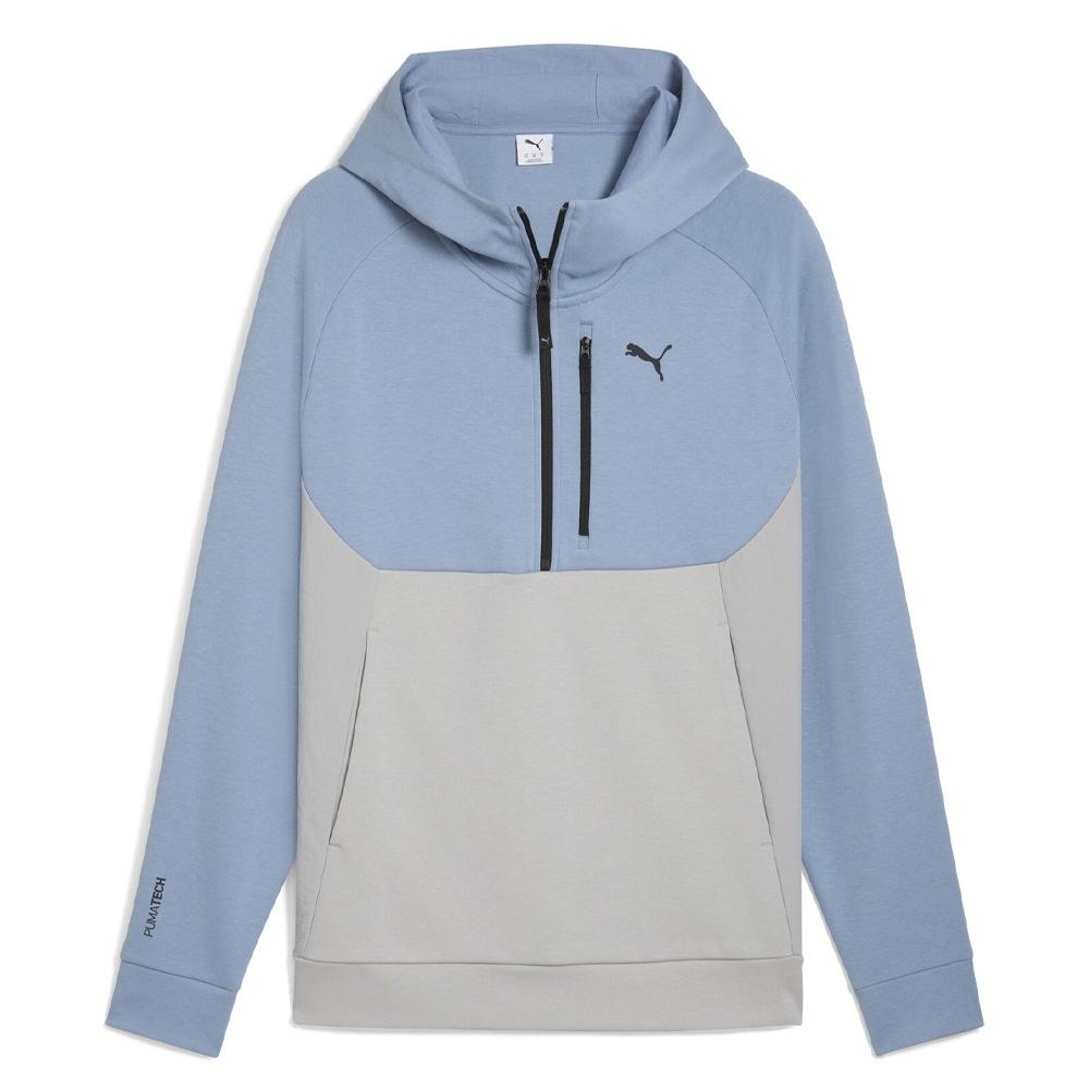Sweat Bleu/Gris Homme Puma Tech Half Zip pas cher