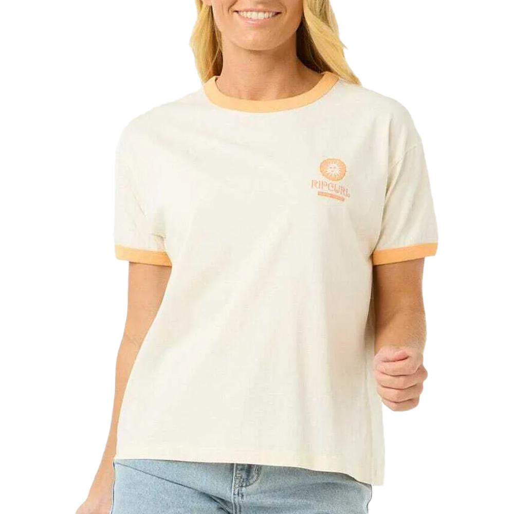 Rip Curl Carlos Ringer Frauen Ecru T-Shirt günstig
