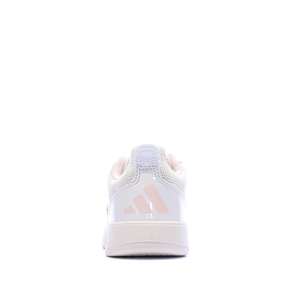 Baskets Blanc/Rose Enfant Adidas Tensaur vue 3
