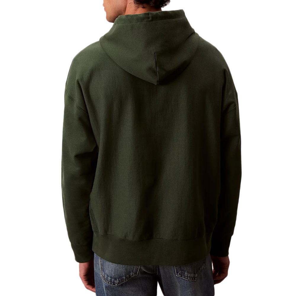 Sweat à Capuche Vert Homme Calvin Klein Jeans Premium Terry vue 2