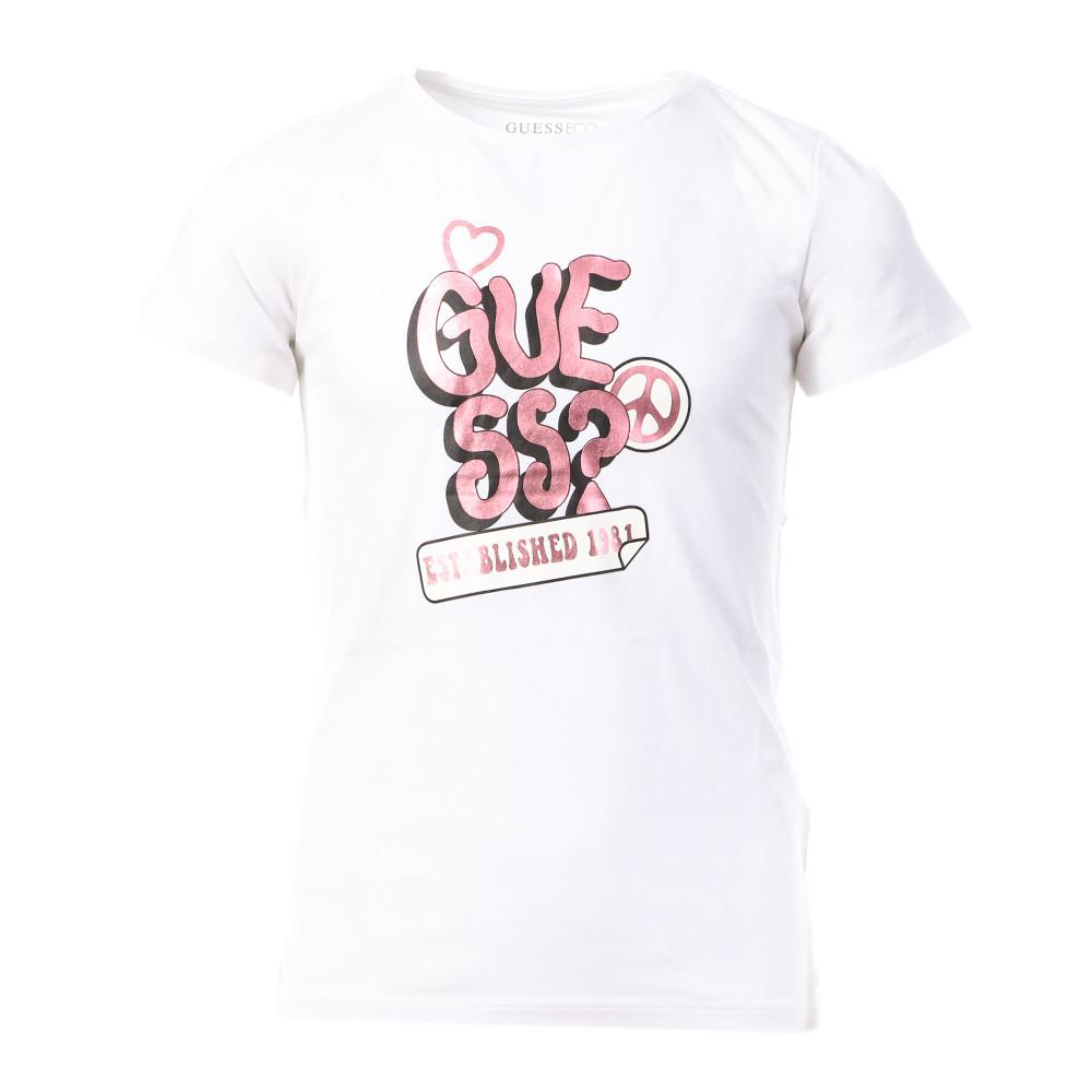 T-shirt Blanc Fille Guess 6YW4 pas cher