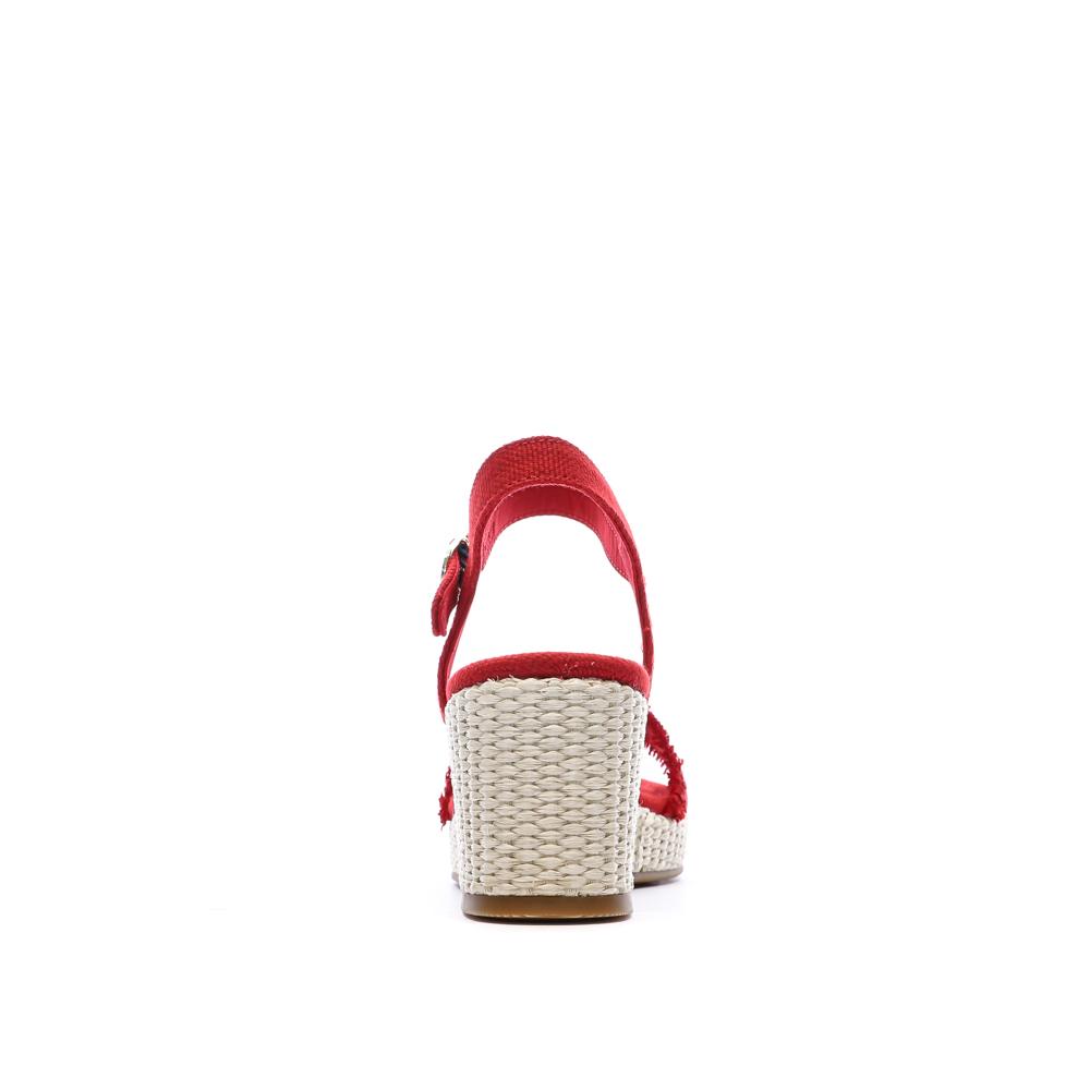 Sandales à Talons Rouge Femme Tommy Hilfiger Wedgeee vue 3