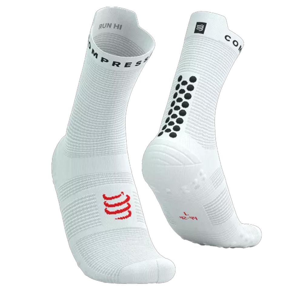 x1 Paires Chaussettes Blanc/Noir/Rouge Mixte Compressport Pro Racing Socks V4.0 pas cher