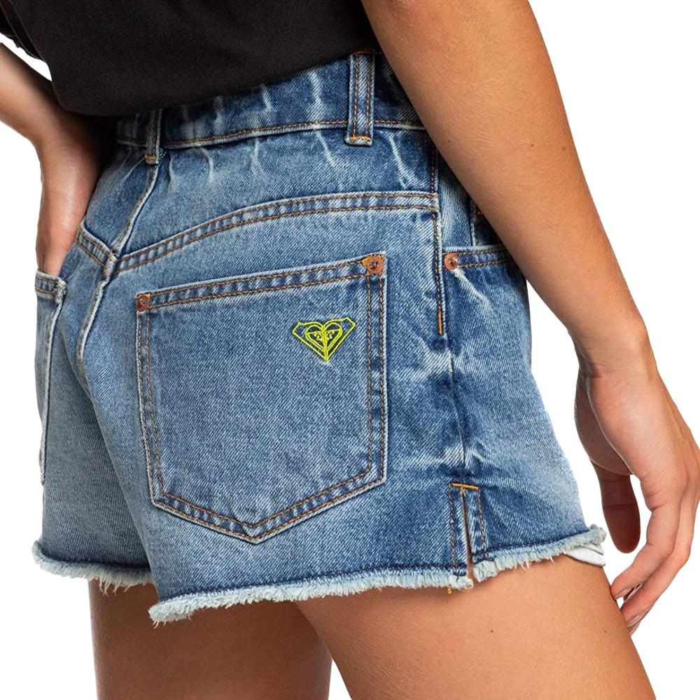 Short en jean Bleu Femme Roxy Trigger Hippie vue 2