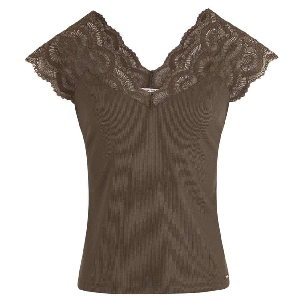 T-Shirt Kaki Femme Morgan Dentelle vue 2
